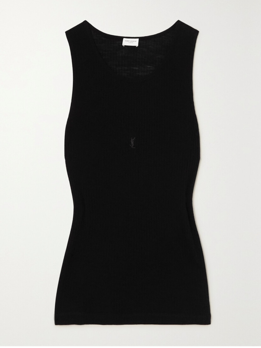 Saint Laurent Black Slim Ribbed Tank